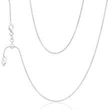 Load image into Gallery viewer, Sterling Silver Wheat Adjustable Heart Drop Chain 55cm