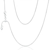 Sterling Silver Wheat Adjustable Heart Drop Chain 55cm