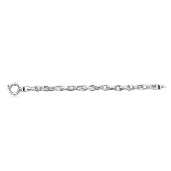 Sterling Silver Fancy Boltring 20cm Bracelet