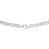 Sterling Silver Herringbone Plaited Boltring Chain 45cm