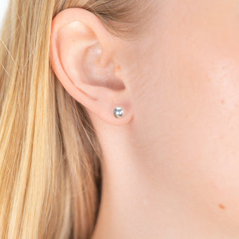 Sterling Silver 6mm Plain Ball Stud Earrings