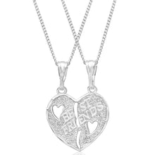 Load image into Gallery viewer, Sterling Silver Best Friend Heart Break Pendant With 45cm Chain