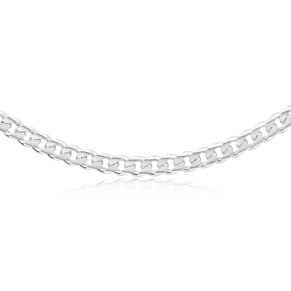 Sterling Silver 250 Gauge Diamond Cut 55cm Curb Chain