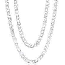 Load image into Gallery viewer, Sterling Silver Diamond Cut 55cm 200 Gauge Curb Chain