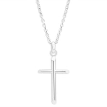 Load image into Gallery viewer, Sterling Silver Barrel Cross Pendant