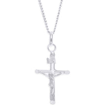 Load image into Gallery viewer, Sterling Silver Barrel Crucifix Pendant