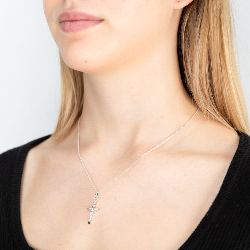 Sterling silver crucifix deals