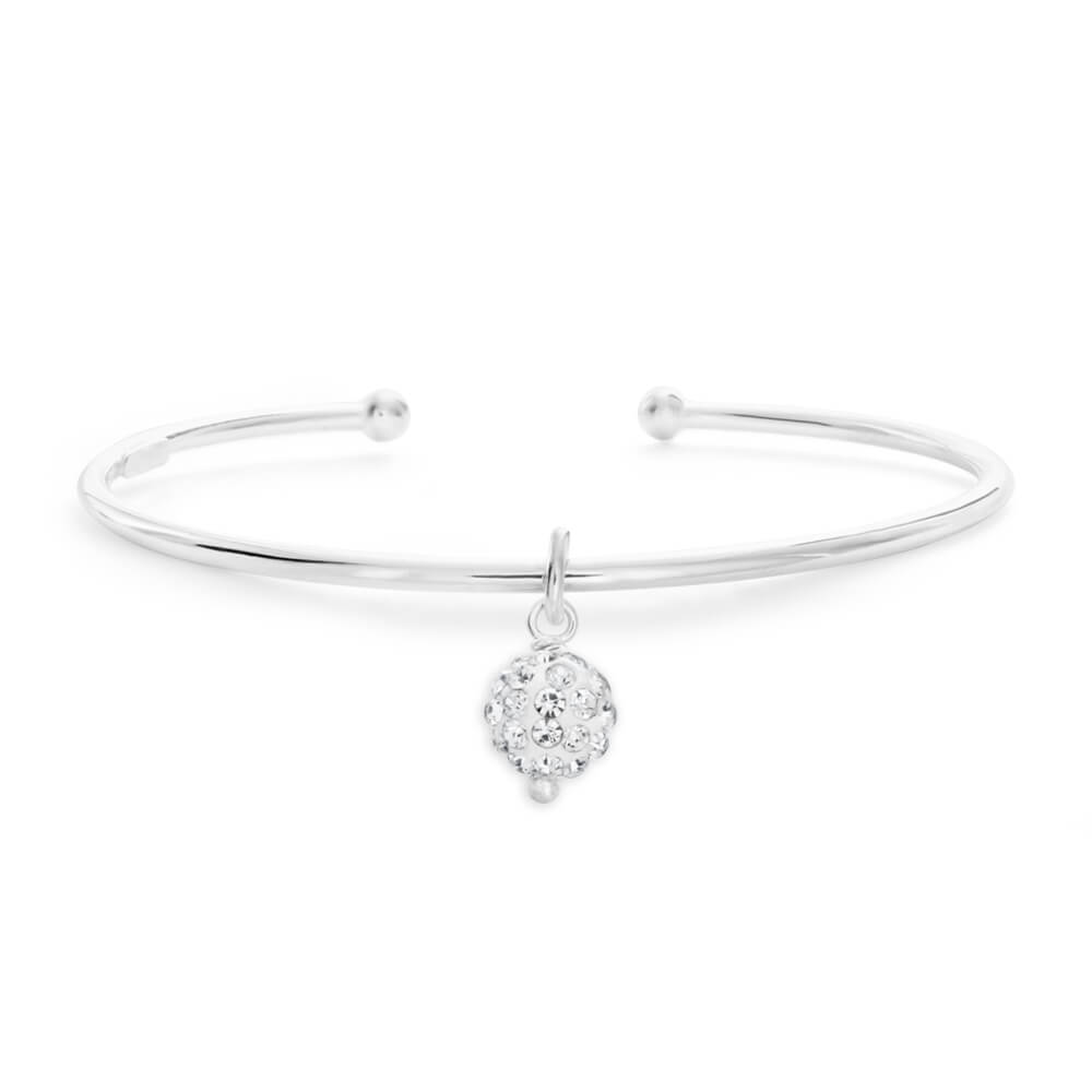 Sterling Silver Crystal all Baby 45mm Bangle
