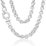 Sterling Silver Belcher Fancy Engraved Boltring 50cm Chain