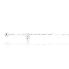 Load image into Gallery viewer, Sterling Silver Figaro 1:3 Hearts Anklet