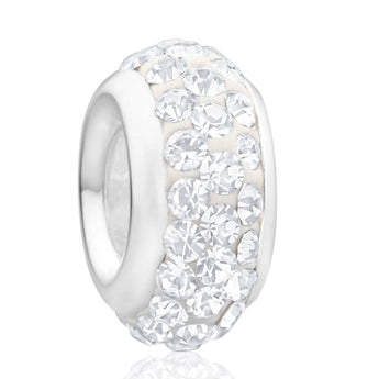 Amadora Sterling Silver White Crystal Spacer