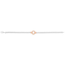 Load image into Gallery viewer, Sterling Silver Rhodium and Rose Gold Plated Cubic Zirconia Bracelet