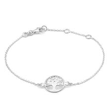 Load image into Gallery viewer, Sterling Silver 19cm Tree Of Life Round Trace Bracelet