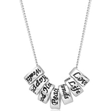 Load image into Gallery viewer, Sterling Silver 7 Rings of Luck Engraved Pendant With 45cm Chain