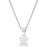 Sterling Silver Zirconia Princess Stud Pendant and Ring Jewellery Set