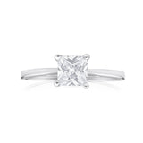 Sterling Silver Zirconia Princess Stud Pendant and Ring Jewellery Set
