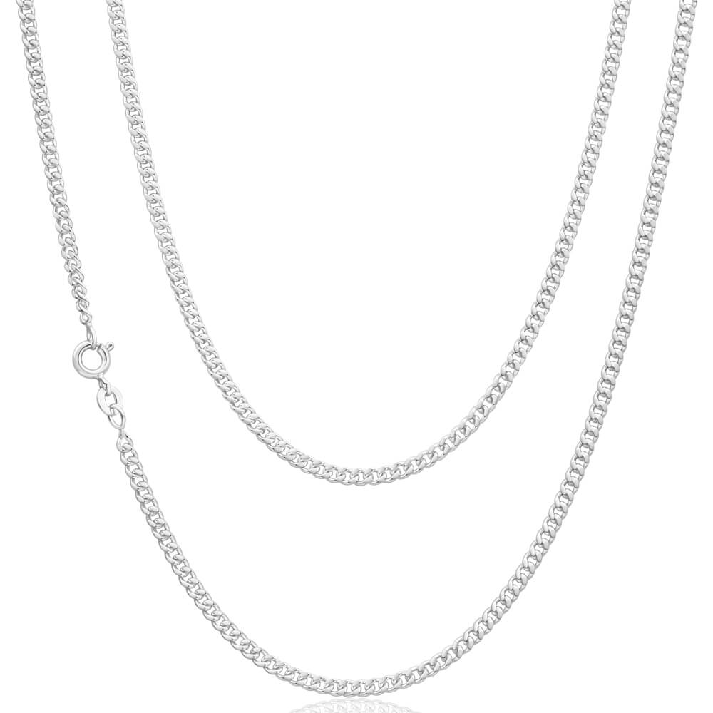 Sterling Silver 80 Gauge Diamond Cut 55cm Curb Chain