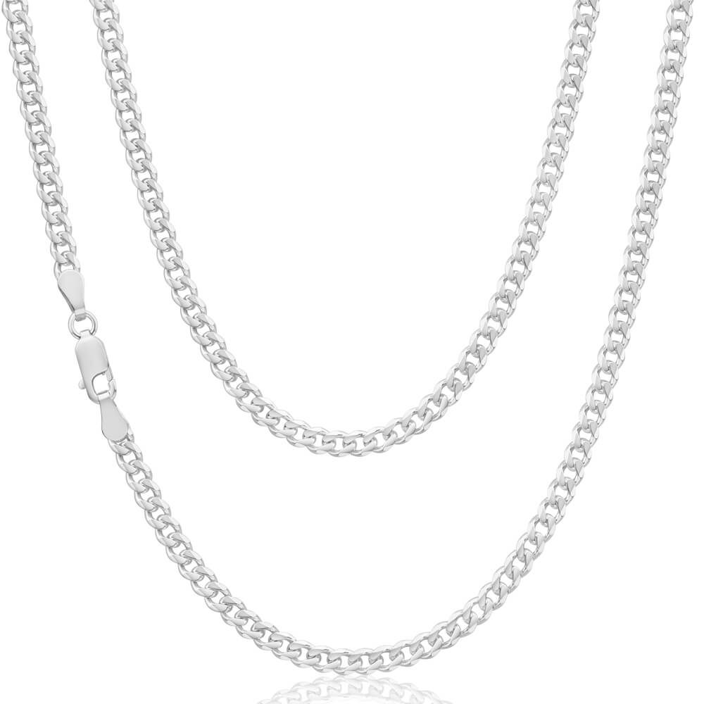 Sterling Silver 100 Gauge Diamond Cut 50cm Curb Chain