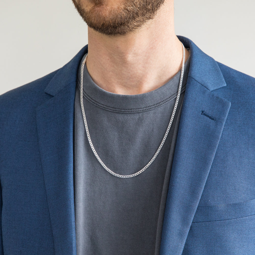 Sterling silver discount curb necklace