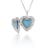 Sterling Silver Pink Butterfly Heart Locket