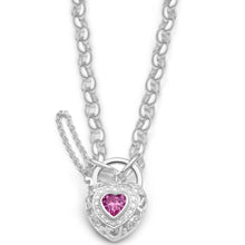 Load image into Gallery viewer, Sterling Silver Cubic Zirconia Filigree Heart 19cm Bracelet