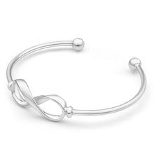 Load image into Gallery viewer, Sterling Silver 60mm Infinity Ball Torque Bangle