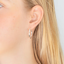 Load image into Gallery viewer, Sterling Silver Hoop Twist Earrings 20mm