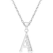 Load image into Gallery viewer, Sterling Silver Cubic Zirconia Initial &quot;A&quot; Pendant