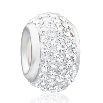 Amadora Sterling Silver White Crystal Charm