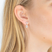 Load image into Gallery viewer, Sterling Silver Zirconia Round Stud and Pear Drop Earrings