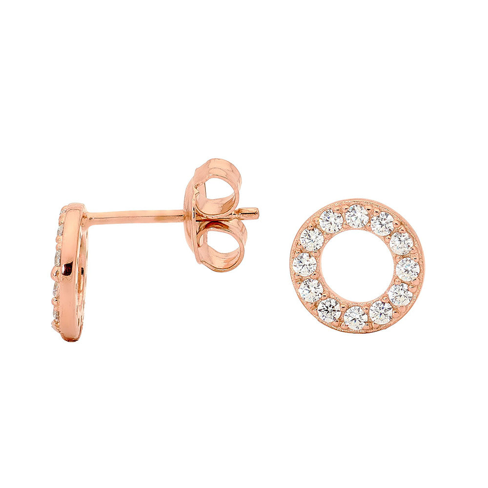 Georgini Gold Plated Sterling Silver Cubic Zirconia Stud Earrings