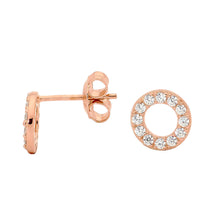 Load image into Gallery viewer, Georgini Gold Plated Sterling Silver Cubic Zirconia Stud Earrings