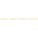 Sterling Silver Fancy Three-Tone 19cm Bracelet