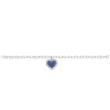 Sterling Silver Created Sapphire + Cubic Zirconia Bracelet