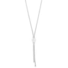 Load image into Gallery viewer, Sterling Silver Simulated Pearl Fancy Mesh Y-Chain 48cm