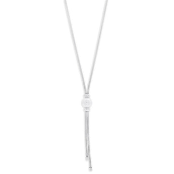Sterling Silver Simulated Pearl Fancy Mesh Y-Chain 48cm