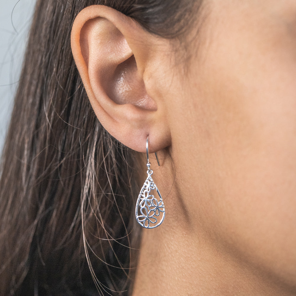 Fancy silver earrings deals