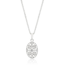 Load image into Gallery viewer, Sterling Silver Cubic Zirconia Vintage Style Pendant