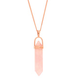 Gold Plated Sterling Silver Rose Quartz Pendant