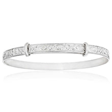 Load image into Gallery viewer, Sterling Silver Embossed Patterned Expandable Baby Bangle