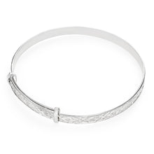 Load image into Gallery viewer, Sterling Silver Embossed Patterned Expandable Baby Bangle