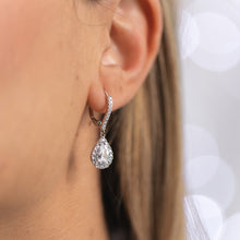 Load image into Gallery viewer, Sterling Silver Cubic Zirconia Pear Shaped Drop Earrings