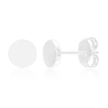 Load image into Gallery viewer, Sterling Silver Plain Round Stud Earrings