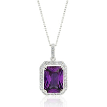 Load image into Gallery viewer, Sterling Silver Purple Cubic Zirconia Pendant
