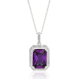 Sterling Silver Purple Cubic Zirconia Pendant