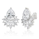 Sterling Silver Cubic Zirconia Pink Round White Stud Earrings