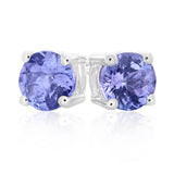 Sterling Silver Tanzanite Stud Earrings