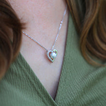 Load image into Gallery viewer, Sterling Silver Freshwater Pearl and Cubic Zirconia Heart Pendant