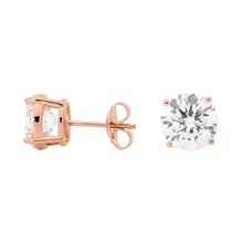 Load image into Gallery viewer, Georgini 9mm Zirconia Rose Gold Plated Sterling Silver Stud Earrings