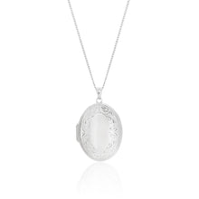 Load image into Gallery viewer, Sterling Silver Oval Engraved Locket